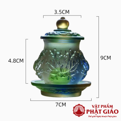 ly nuoc tho luu ly mau xanh cao 9cm vat pham phat giao la boi 5