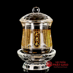 Ly Nước Thờ Pha Lê Đại Bi Thuỷ, Khắc Chú Đại Bi, Cao 13.5cm 8 ly nuoc tho pha le dai bi thuy khac chu dai bi vat pham phat giao la boi 2
