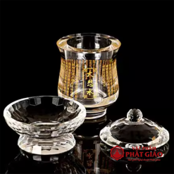 Ly Nước Thờ Pha Lê Đại Bi Thuỷ, Khắc Chú Đại Bi, Cao 13.5cm 7 ly nuoc tho pha le dai bi thuy khac chu dai bi vat pham phat giao la boi 3