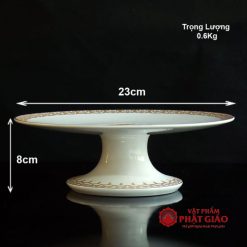 mam bong su trang hoa sen vang duong kinh 20 23cm vat pham phat giao la boi 6