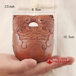Mõ Cao Cấp Bằng Gỗ Hồng Mộc Khắc Song Ngư, Kích Thước Từ 7.5cm-15cm 3 mo cao cap bang go hong moc khac song ngu vat pham phat giao la boi 7