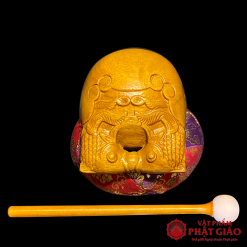 Mõ Gỗ Bưởi Nâu Vàng Song Ngư Cao Cấp, Nhiều Kích Cỡ 3 mo go buoi mau nau vang hinh song ngu cao cap vat pham phat giao la boi 3