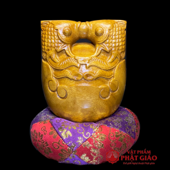 Mõ Gỗ Bưởi Nâu Vàng Song Ngư Cao Cấp, Nhiều Kích Cỡ 2 mo go buoi mau nau vang hinh song ngu cao cap vat pham phat giao la boi 5