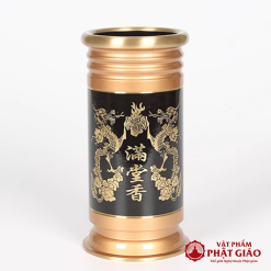 ong dung huong bang dong den hoa tiet rong vang cao 22cm vat pham phat giao la boi 3