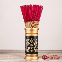 ong dung huong bang dong den hoa tiet rong vang cao 22cm vat pham phat giao la boi 6