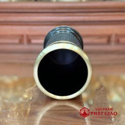 Ống Hương Bằng Đồng Vân Đá, Màu Đen Sần, Cao 20cm, 22.5cm 4 ong huong bang dong van da mau den san cao 20cm 22cm vat pham phat giao la boi 6