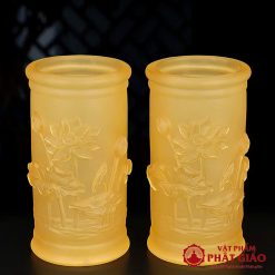 Ống Hương Chất Liệu Lưu Ly Hoa Sen Nổi, Cao 20cm 9 ong huong chat lieu luu ly hoa sen noi cao 20cm vat pham phat giao la boi 3