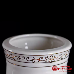 ong huong su trang hoa sen vien vang cao 20cm 25cm vat pham phat giao la boi 4