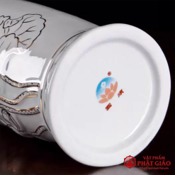 ong huong su trang hoa sen vien vang cao 20cm 25cm vat pham phat giao la boi 5