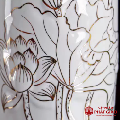ong huong su trang hoa sen vien vang cao 20cm 25cm vat pham phat giao la boi 6