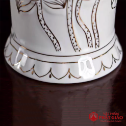 ong huong su trang hoa sen vien vang cao 20cm 25cm vat pham phat giao la boi 7