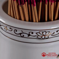 ong huong su trang hoa sen vien vang cao 20cm 25cm vat pham phat giao la boi 9