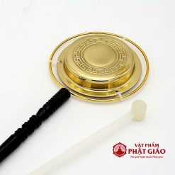 Pháp Khí Tang Bằng Đồng Vàng, Thân Đen Tay Cầm Cố Định, Kích Thước 36cmx12cm 3 phap khi tang bang dong vang than den tay cam co dinh 32x12cm vat pham phat giao la boi 2