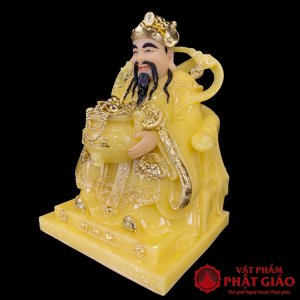 Tượng Thần Tiên Ôm Chậu Tiền Ngồi Đế Vuông Thạch Anh Viền Vàng 20cm, 25cm, 30cm, 40cm 10 13 Tuong Than tien thach anh vien vang 0004 6