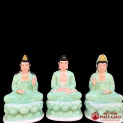 Tượng Tây Phương Tam Thánh Ngồi Đài Sen, Bột Đá Xanh Ngọc 3D, Cao 30cm, 35cm, 40cm, 48cm, 65cm 1 7d61e130c7b624e87da7a 1
