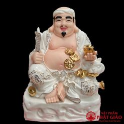 Tượng Thần Tài Thổ Địa Sứ Trắng Viền Vàng, Cao 20cm, 25cm, 30 cm, 35cm, 40cm 3 Tuong Than Tai Tho Dia su trang vien vang 0001 c5c6a5a307a6ddf884b7
