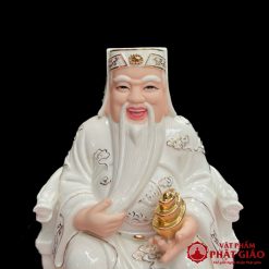 Tượng Thần Tài Thổ Địa Sứ Trắng Viền Vàng, Cao 20cm, 25cm, 30 cm, 35cm, 40cm 5 Tuong Than Tai Tho Dia su trang vien vang 0002 a2ae20c882cd589301dc