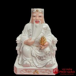 Tượng Thần Tài Thổ Địa Sứ Trắng Viền Vàng, Cao 20cm, 25cm, 30 cm, 35cm, 40cm 6 Tuong Than Tai Tho Dia su trang vien vang 0003 32305455f6502c0e7541
