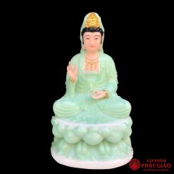 Tượng Tây Phương Tam Thánh Ngồi Đài Sen, Bột Đá Xanh Ngọc 3D, Cao 30cm, 35cm, 40cm, 48cm, 65cm 6 d2b12bed0d6bee35b77a