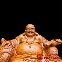 Tượng Di Lặc Ngồi Gỗ Hương Đá Dài 60cm Liền Khối 2 11 2