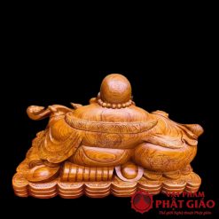 Tượng Di Lặc Ngồi Gỗ Hương Đá Dài 60cm Liền Khối 3 12 2