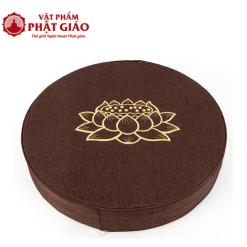 Đệm Thiền Lễ Phật Tụng Kinh Tròn Hoa Sen, Màu Nâu, Đường Kính 50cm, 60cm 6 348955776 1313910822555454 7058146558698157964 n