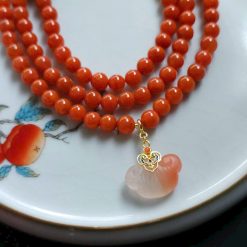 Vòng Tay Ngọc Nam Hồng Cam Mix Charm Hồ Ly Ngà 3 IMG 20230320 095858