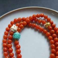 Vòng Tay Ngọc Nam Hồng Cam Mix Charm Hồ Ly Ngà 2 IMG 20230320 095905