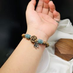 Vòng Đá Điếu Ngọc, Trầm Tốc, Charm Bạc 2 c