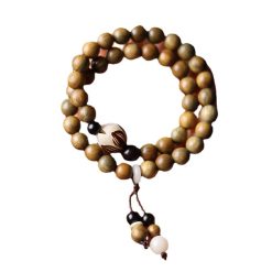 Chuỗi Vòng Tay Quấn 2 Gỗ Đàn Hương Kết Hợp Charm Hoa Sen 7 chuoi vong tay go dan huong ket hop charm hoa sen 1