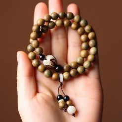 Chuỗi Vòng Tay Quấn 2 Gỗ Đàn Hương Kết Hợp Charm Hoa Sen 5 chuoi vong tay go dan huong ket hop charm hoa sen 4 1