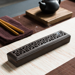 Hộp Đốt Thanh Trầm Thân Gốm Nắp Chữ Cổ, Dài 24cm 2 hop dot nhang tram khong tam go dan huong den 5