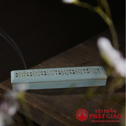 Hộp Đốt Thanh Trầm Thân Gốm Màu Xanh Ngọc, Dài 24cm 1 hop dot thanh tram than gom mau xanh ngoc dai 24cm 6