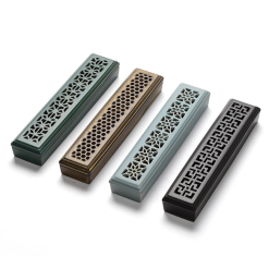 Hộp Đốt Thanh Trầm Thân Gốm Nắp Chữ Cổ, Dài 24cm 1 khay dot nhang tram khong tam than gom nap to ong dai 24cm 1