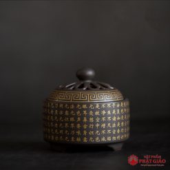 lu dot tram huong bang gom su mau nau hoa van doc dao kich thuoc 10cm10cm10cm 10