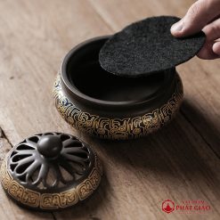 lu xong tram huong bang gom su hoa van hoa sen kich thuoc 12cm8cm 8