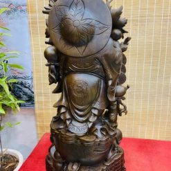 Tượng Phật Di Lặc Gánh Đào Ngũ Phúc Gỗ Mun Cao 90cm 5 snapedit 1679733852640