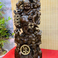 Tượng Di Lặc Gánh Đào Ngũ Phúc Gỗ Mun Cao 1m 4 snapedit 1679799962917