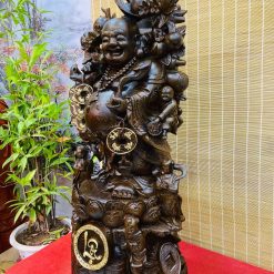 Tượng Di Lặc Gánh Đào Ngũ Phúc Gỗ Mun Cao 1m 5 snapedit 1679802006639