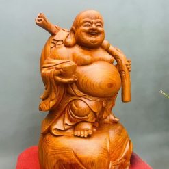 Tượng Di Lặc Vác Bố Đại Gỗ Hương Đá Cao 60cm 7 snapedit 1679803212888