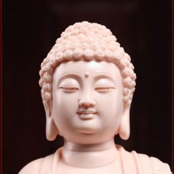 Tượng Phật A Di Đà Ngồi Đài Sen Sứ Màu Hồng, Cao 28cm 4 tuong phat a di da ngoi dai sen su mau hong cao 28cm 4