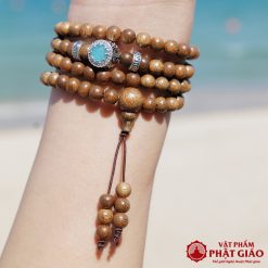 Vòng Tay Trầm Hương 108 Hạt Mix Charm Đá Mắt Mèo 6mm 7 1 10