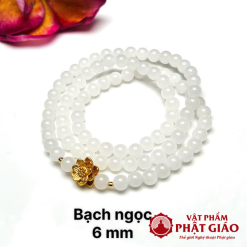 Chuỗi Vòng Bạch Ngọc Mix Charm Sen Vàng 1 1 2