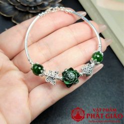 Vòng Sen Ngọc Sơn Thủy Mix Bạc Đá Diopside 1 1 27