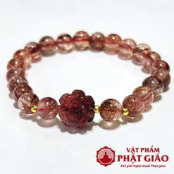 Vòng Đá Thạch Anh Tóc Đỏ Hoa Sen 8mm 2 1 43