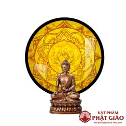 Đèn Hào Quang Tròn In Tranh Trúc Chỉ Mandala Hoa Sen TC7 2 1 49