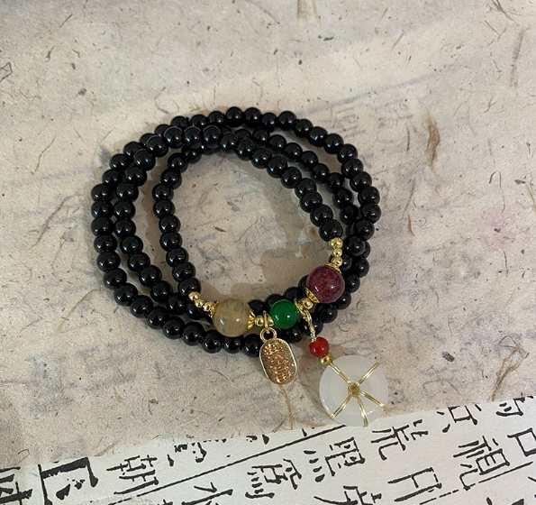 Vòng Quấn Tay 3 Vòng Đá Ngọc Charm May Mắn Tài Lộc 23 1 7