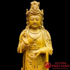 Tượng Đại Thế Chí Bồ Tát Gỗ Pơ Mu Cao 70cm 3 11 2