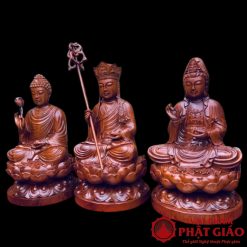 Bộ Tượng Ta Bà Tam Thánh Gỗ Hương Cao 50cm 1 13 4