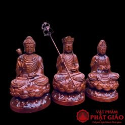 Bộ Tượng Ta Bà Tam Thánh Gỗ Hương Cao 50cm 2 14 1 2